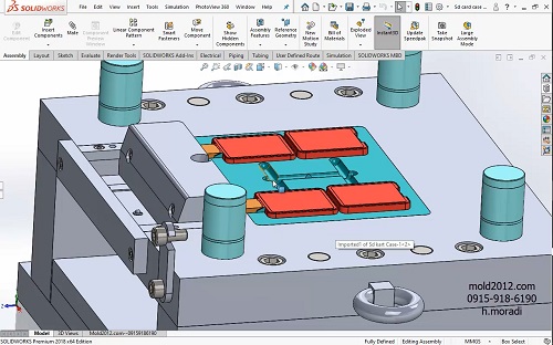 آموزش طراحی قالب تزریق پلاستیک تولید مدل اس دی کارت در نرم افزار سالیدورک