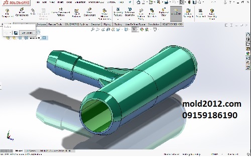آموزش طراحی قالب solidworks تولید قالب مدل  رابط اتصال