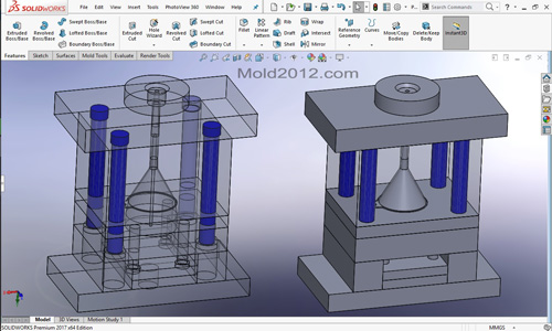 فیلم آموزش طراحی قالب پلاستیک solidworks